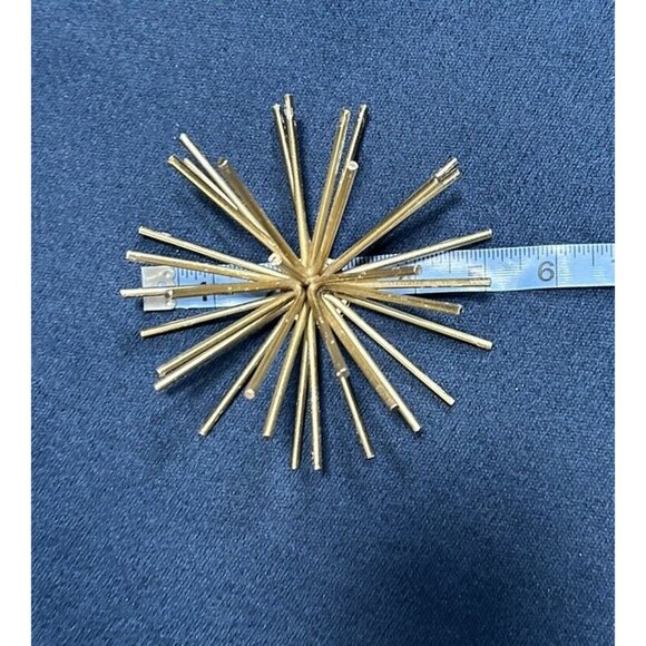 Wall Decor Goldtone Atomic Metal Starburst 3-D Sculpture Desk MCM style 5.5"x4" - Picture 5 of 5